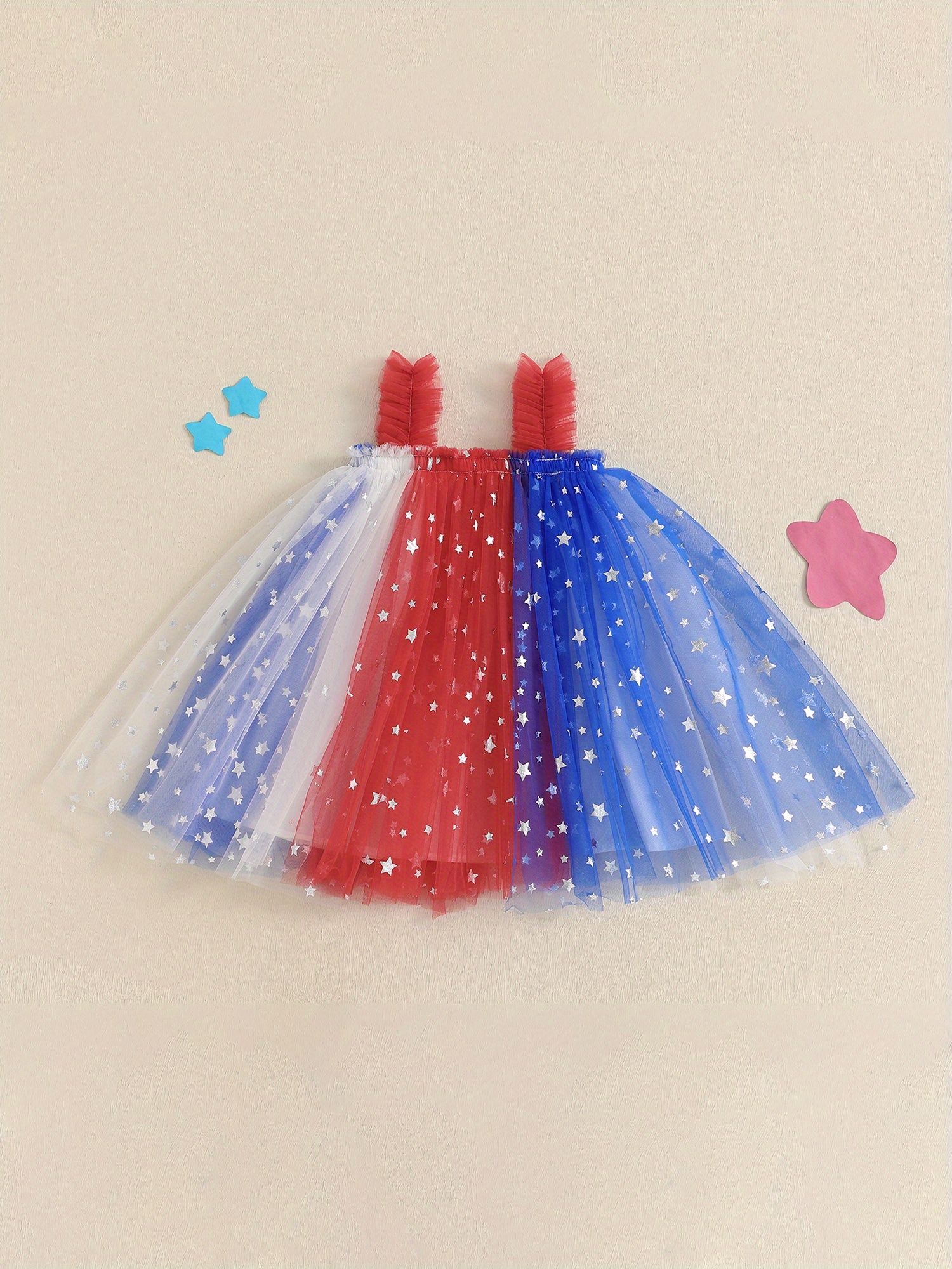 navy blue dress for baby girl 4th of July Toddler Patriotic Red White Blue American Flag Pageant Toddler  Dress main image 0