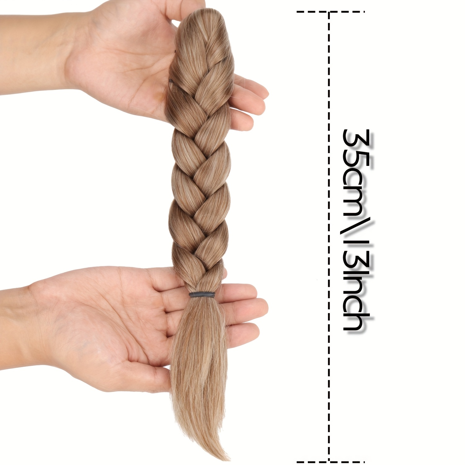   women s synthetic straight ponytail braided hair extensions - natural look with claw clips, secure hold for halloween, weddings, parties & everyday use, ponytail hair extensions, party hairpiece, secure clip attachment details 4