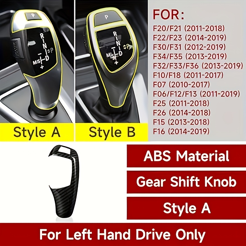 TEMU For F20/f21/f22/f23/f30/f31/f32/f33/f34/f35/f36/f07/f10/f12/f13/f15/f16/f25/f26 Lhd-specific Carbon Fiber Design Gear Shift Knob Cover - Premium