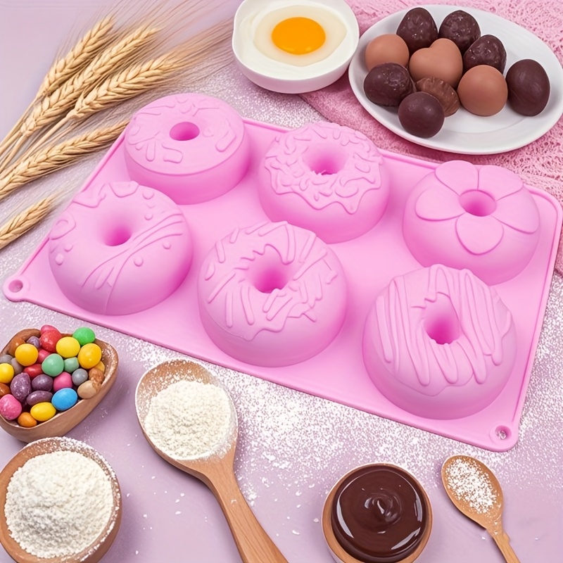 Image of Baking Mold, 6-patterned Donut Mold, Chocolate Mold, Cake Decoration Mold, Lacquer Wax Granule Mold, Gummy Candy Mold