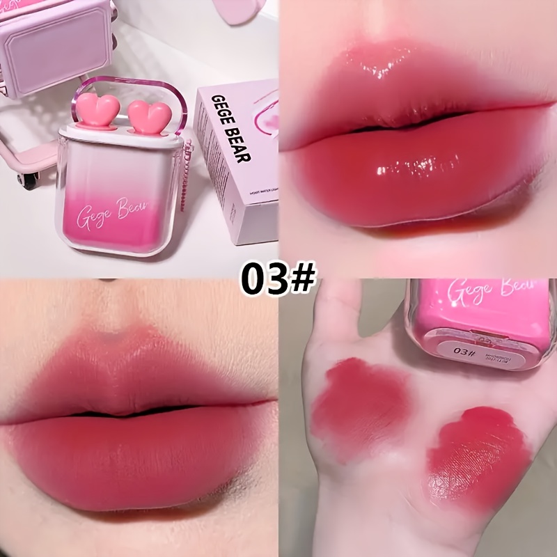gorgeous bear lip gloss set 2 in 1 matte gloss     shaped case with ears design long lasting moisturizing lipstick ideal for gifting glossy lips   lip product glossy   details 6