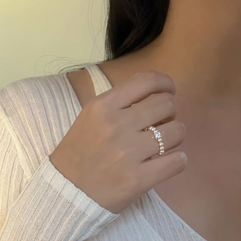 Stretch Beaded Ring with Small Sugar Beads