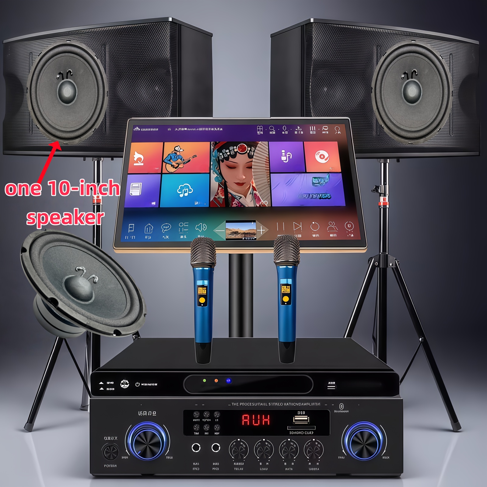 altavoz ktv de 10 pulgadas |   imán de 140 mm, capacidad de potencia de 200 w, diámetro de 235 mm, bobina de voz de 50 mm,   de   de 50 hz-4000 hz, ideal para entusiastas de ktv, hogar y karaoke  