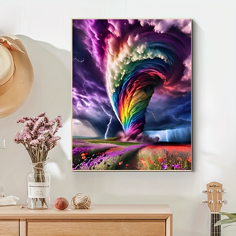 

Diy 5d Kit, Scene, Round Embroidery Art, 16x20" Craft For Home Wall Decor Art Painting Home
