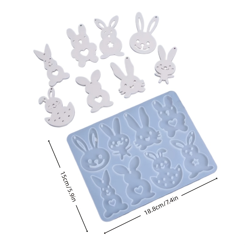 Image of Easter Bunny Silicone Mold, Candle Mold, Handmade Egg-shaped Bunny Pendant Keychain Earrings Decoration, Plaster Mold For Crafting Gifts, Party Decoration, Easter Decor.