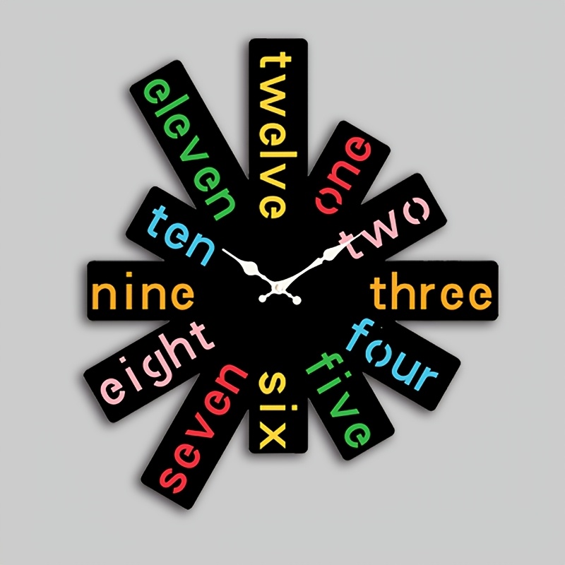 TEMU A Creative Colorful Wall Clock With Irregularly Designed Colored , A Simple And Innovative , An Irregularly Cut Colorful Clock, A Silent Quartz