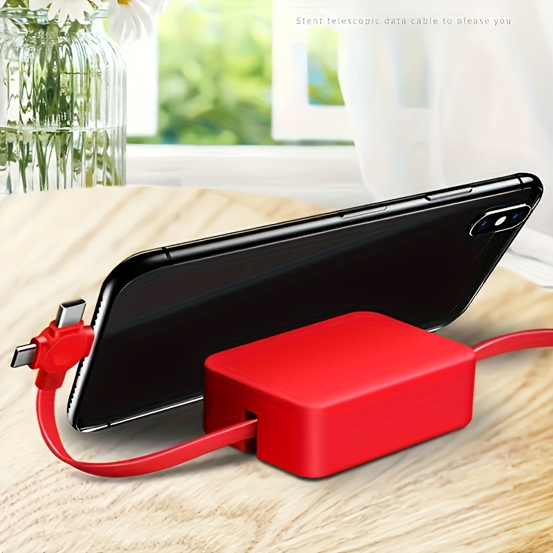 3 in 1 retractable multi function charging cable with usb connector fast charge data sync for smartphones details 4
