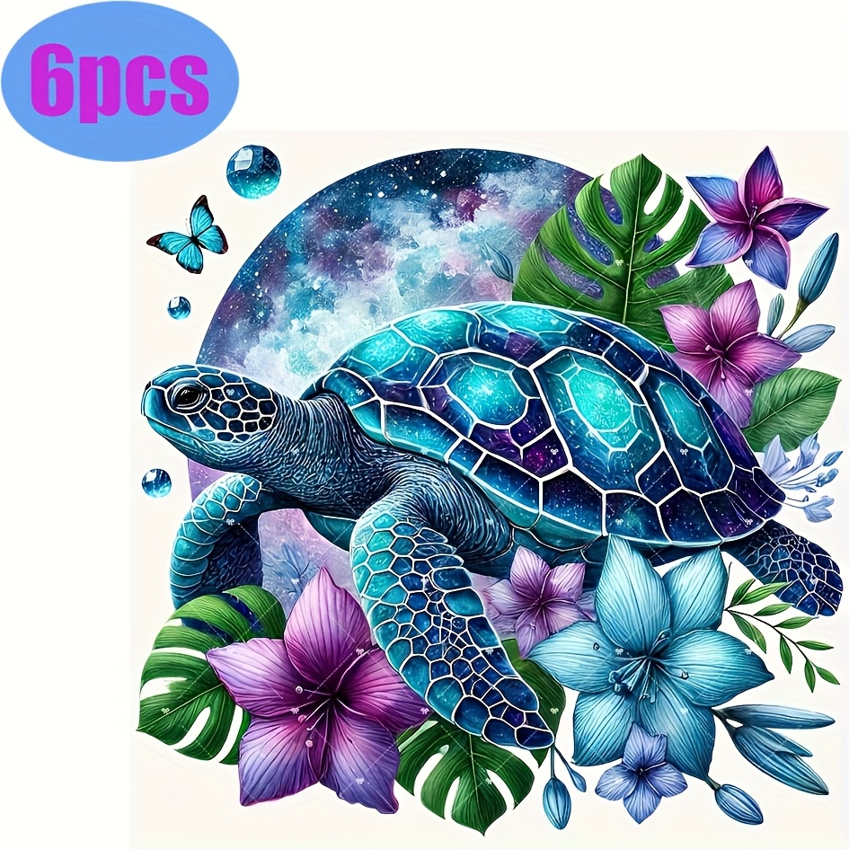 TEMU 3 Thermocollants Grandes Tortues de 6pcs pour T-Shirts, Sweat-shirts, Hoodies, Jeans, Sacs à Dos, Oreillers - Autocollants en Plastique Style