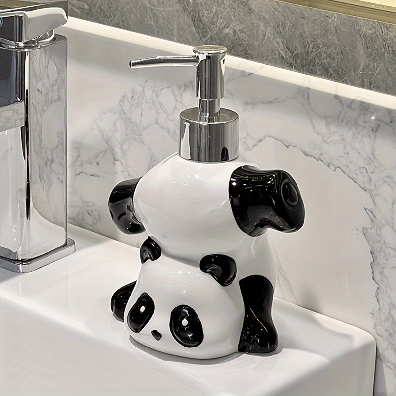 

Panda Ceramic Soap Dispenser - 12.5oz Refillable Lotion Bottle With Pump, Pvc-free, Sink Decor