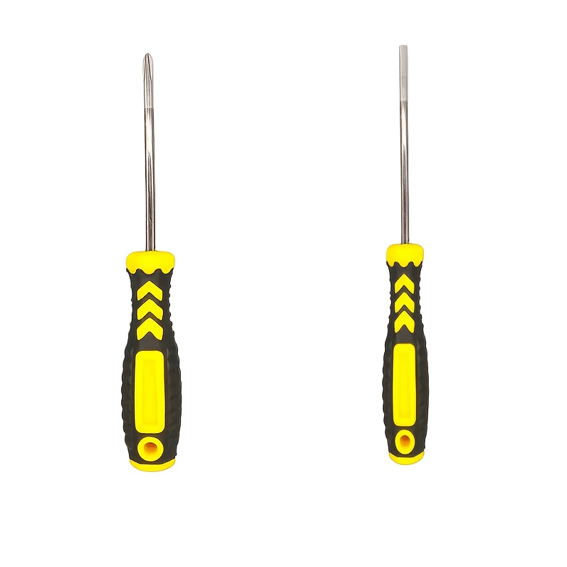 TEMU 2pcs Professional Magnetic Screwdriver Set With Cross And Flat Heads, Cushioned Handle