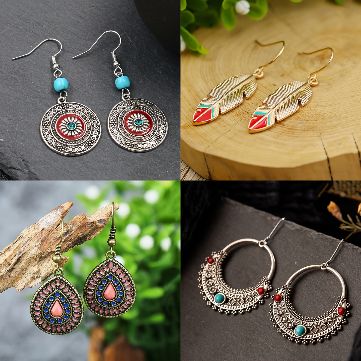 12 pieces boho earrings colorful   earrings women   tassel earrings jewelry details 3