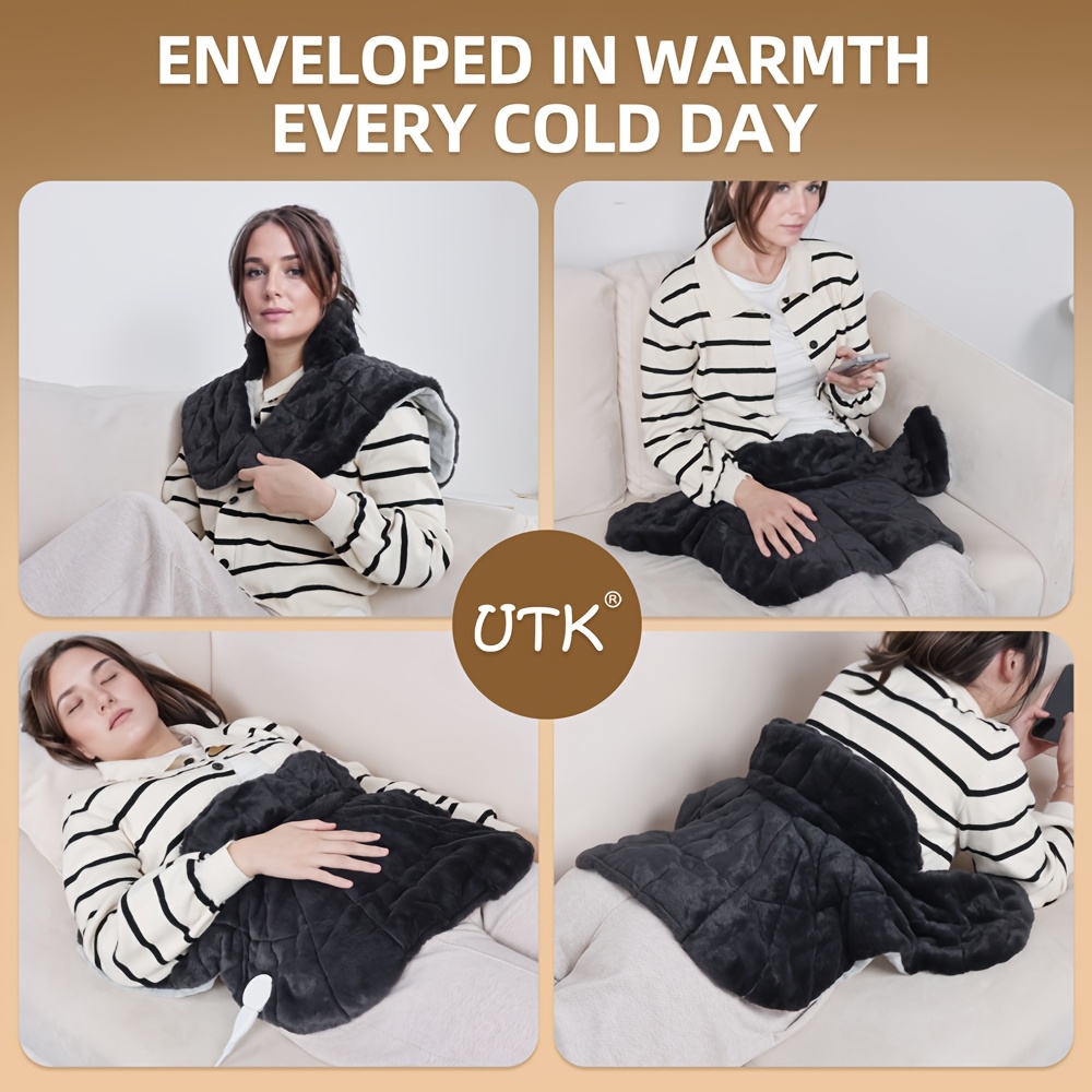 utk large heated neck shoulder wrap with weighted design and auto shut off 24 x 20 electric heating pad relaxation mothers day gift Product details 4