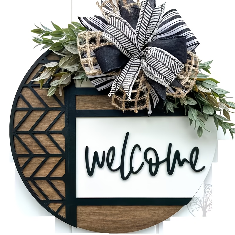 Luxurious Elegant Front Door Garland Wreath Welcome Sign