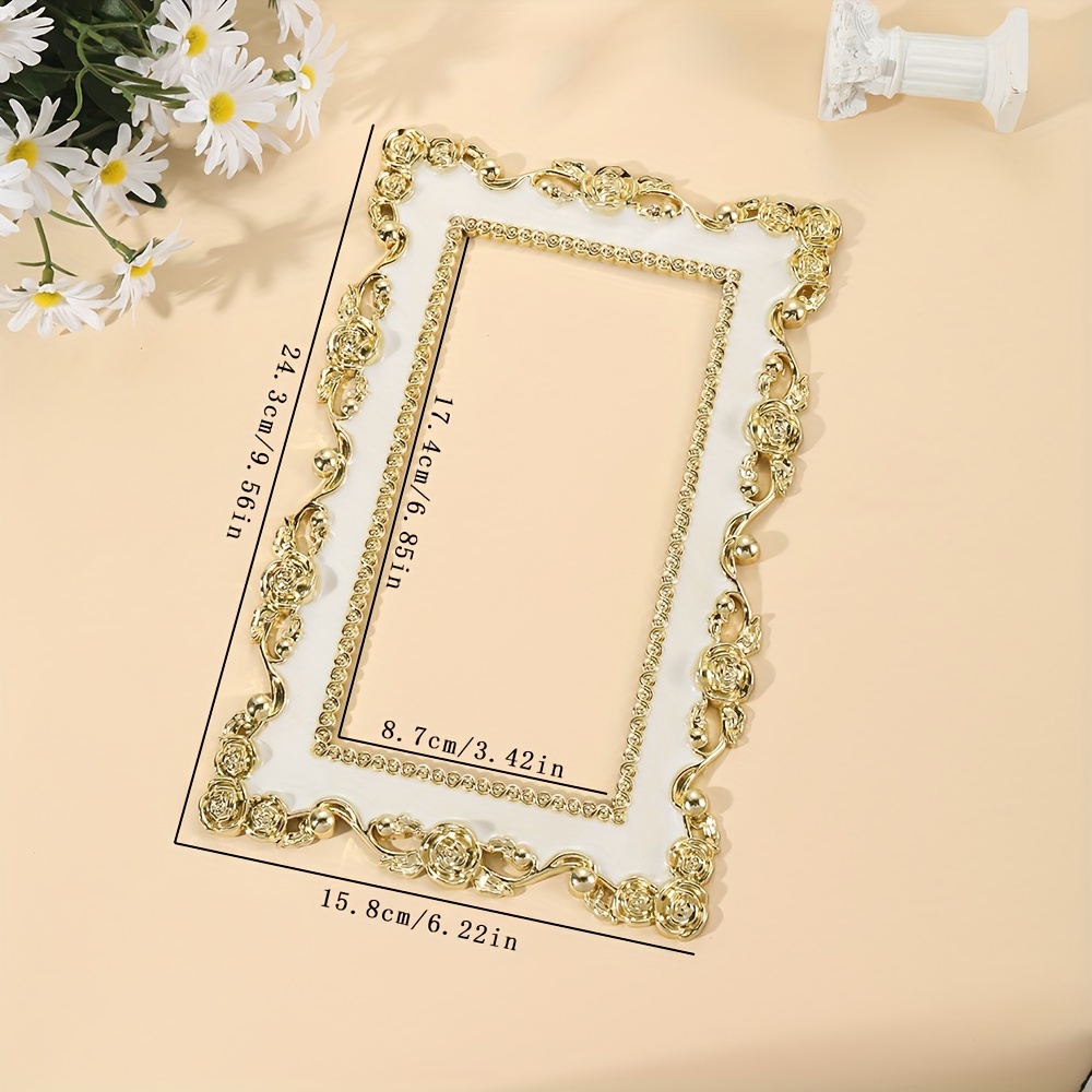 Miaocai Golden & White Floral Double For Switch Cover - Dustproof, Reusable Wall Decal For Home Decor