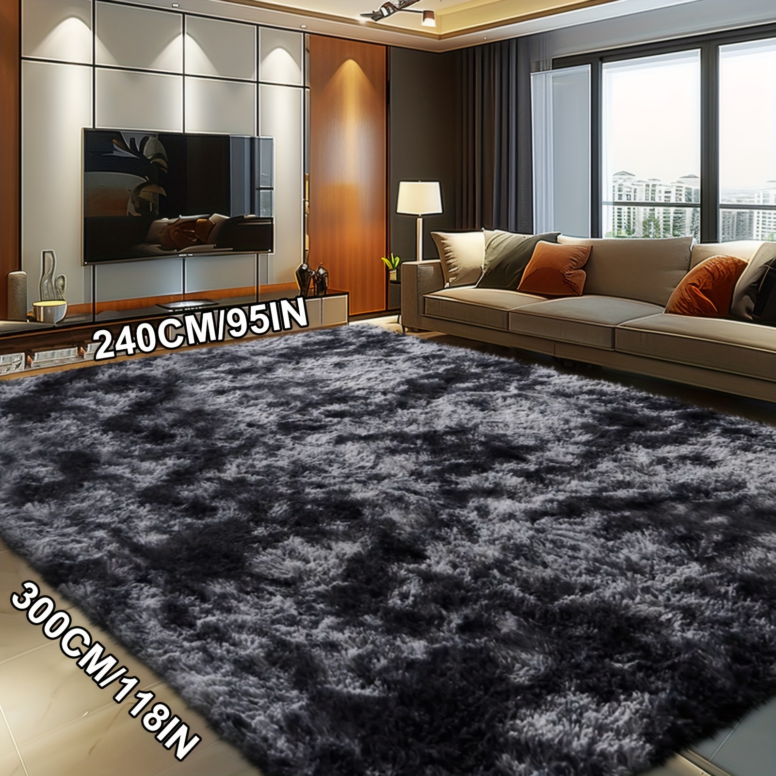 TEMU 1 pièce Tapis Moelleux et Doux, Tapis d'Intérieur de Luxe, Plusieurs Couleurs et Tailles Disponibles, Convient pour Salon, Chambre, Tapis de Sol