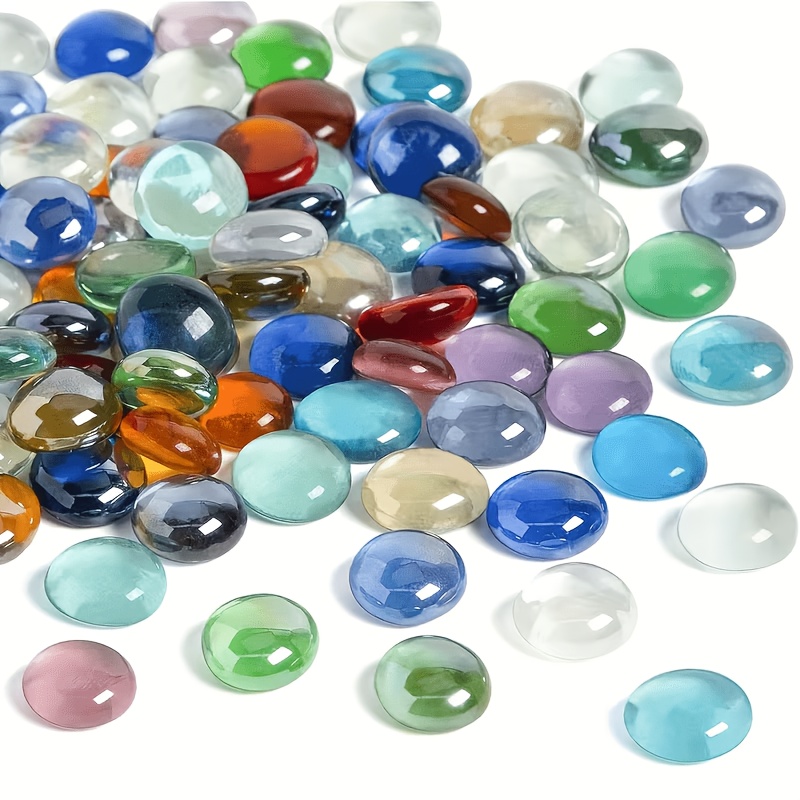 TEMU Perles de verre rondes de de 69g, perles de décoration pour remplissage de vase incrustées de , pierres pour aquarium, perles de décoration pour
