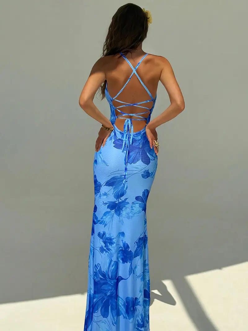 womens elegant dye floral backless dress summer - Temu Mauritius womens elegant dye floral backless dress summer - Temu Mauritius