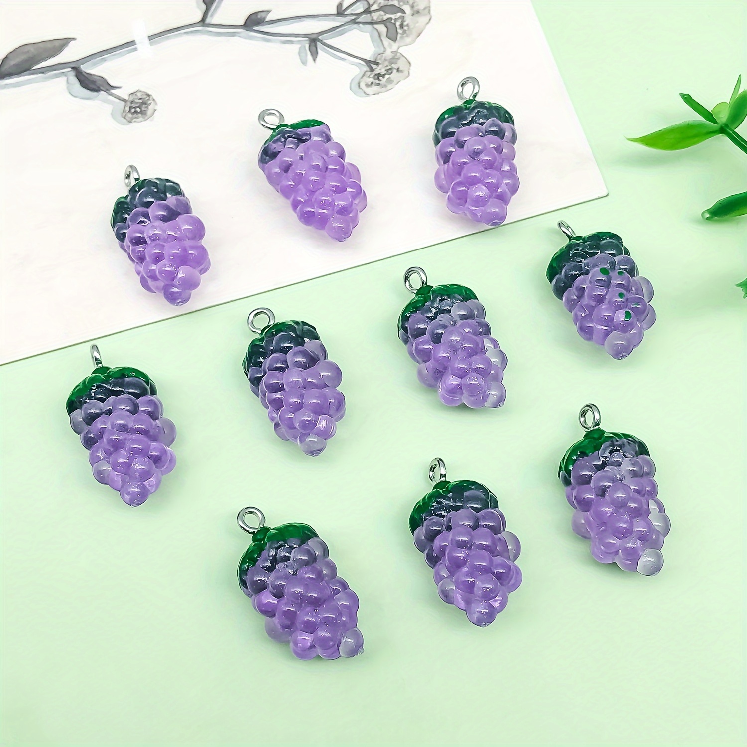 

10pcs Vibrant Charms - Transparent Resin With Texture, Loop Included For Easy Attachment To Necklaces, Bracelets & Earrings - Ideal For Crafting, Charms For Jewelry Making