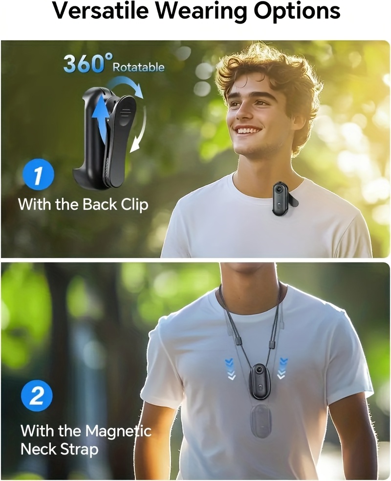 1080P UHD Mini WIFI Action Camera 32&128GB Thumb POV Portable Body Cam Wearable Video Recorder with Magnetic Lanyard, Helmet Mount, Pocket Sport DV for Bike Cycling, Motorcycle, Pet, Vlogging(White, Black)