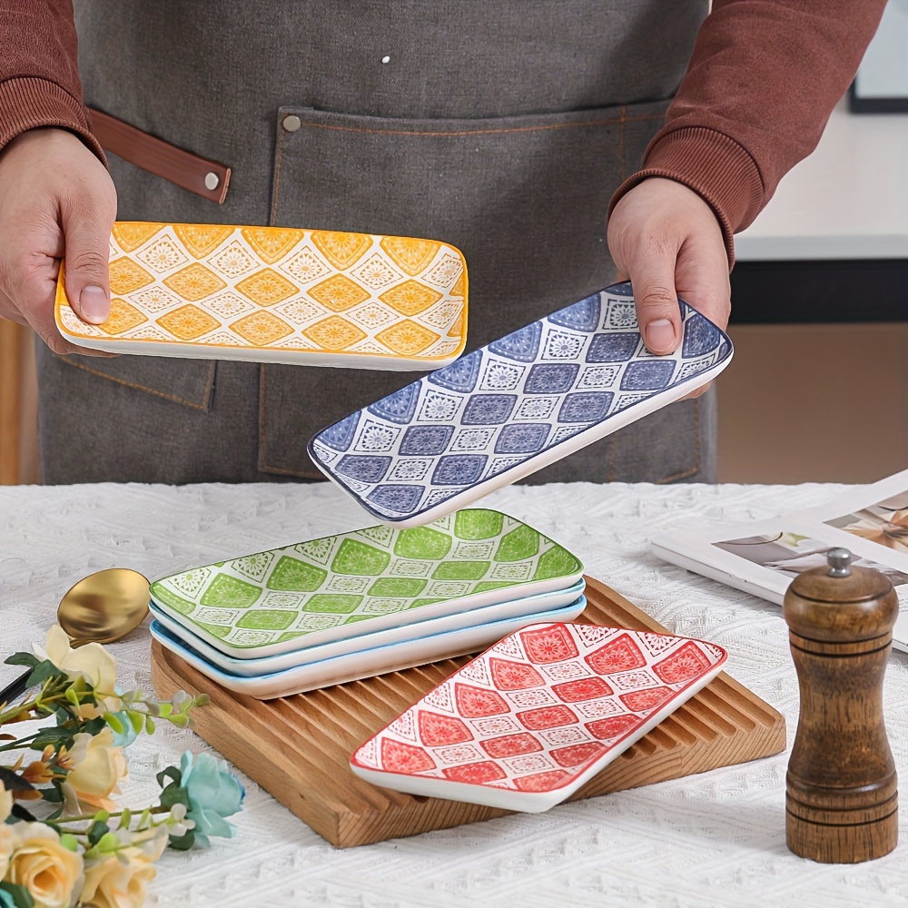 appetizer plates set dessert plate rectangular small serving Temu