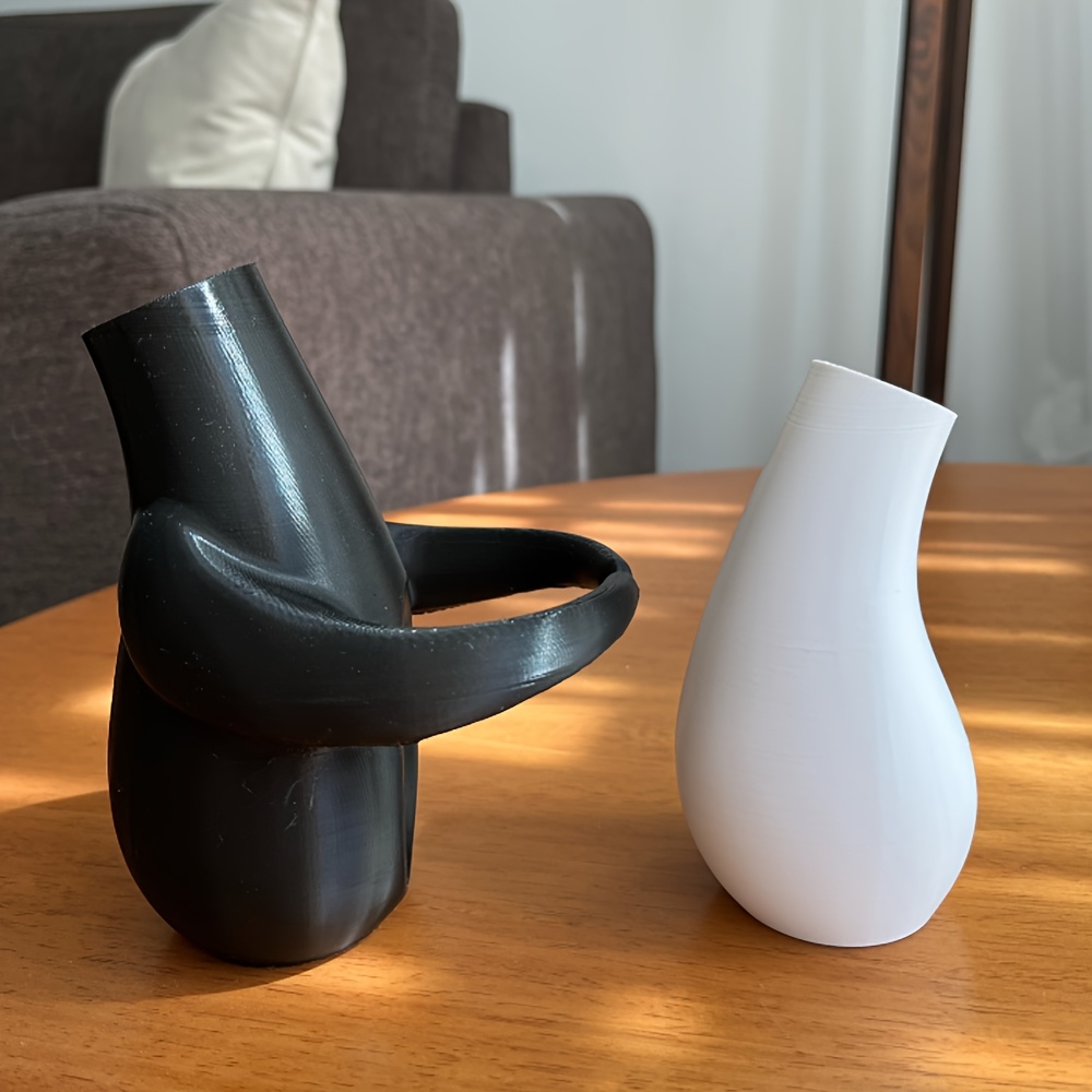 Image of Hugging Vases 2pcs Set, 3d Printed Plastic Flower Holders, Decorative Vases, Suitable For Office And Home Desktop Planters, Gift For Illustration Enthusiasts, Valentine's Day And Mother's Day Gift