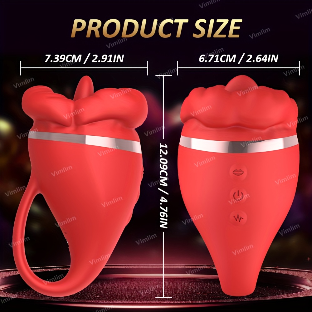 realistischer zungenlecker   – weibliche sexspielzeug, rosen-g-punkt-  mit 10 vibrations- und 10 leckmodi, nippelstimulator für männer, frauen & paare – mundförmiges spielzeug Produktdetails 5