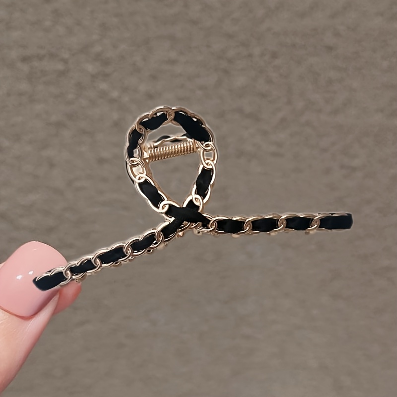 TEMU 1pc Women's Elegant Hair Clip - Minimalist Bar/h - Durable Metal Alloy Construction - Golden-tone, - Secure Hold For Everyday, Parties, Formal