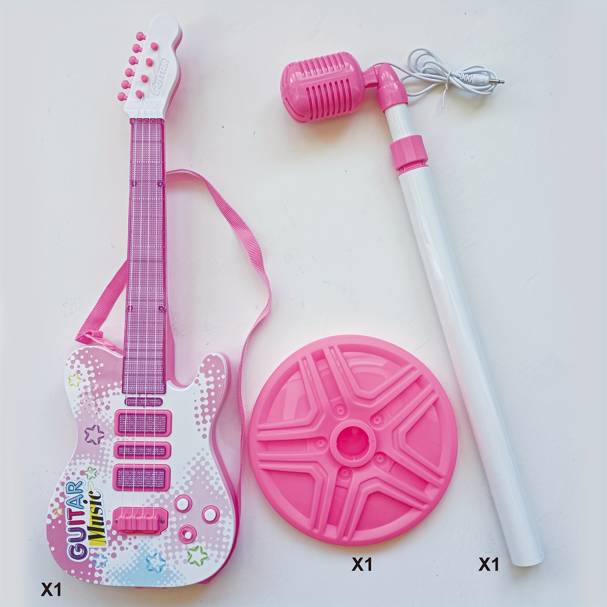 Guitare électrique Jouet Avec Microphone - Ensemble Musical Lumineux Pour Enfants 3-8 Ans, 6 Boutons, Piles AA Non Incluses - 4