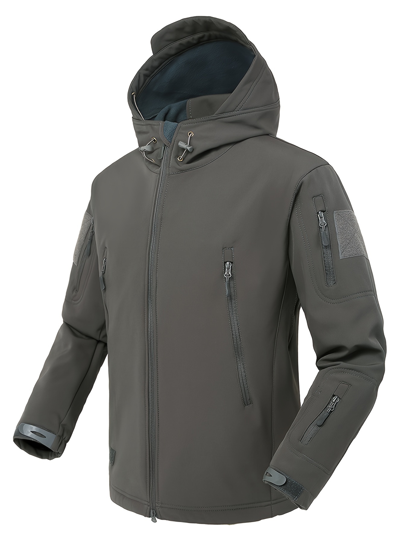 chaqueta con cremallera completa para hombre con bolsillos, a prueba   para exteriores.