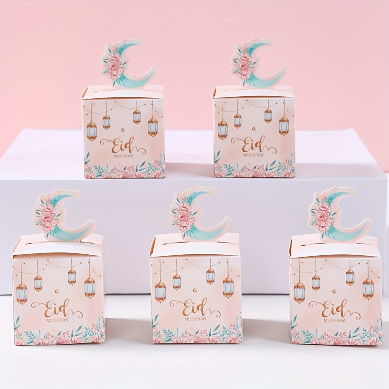 

Boîtes à bonbons Eid 24 pièces avec design de lanterne et de fleurs, boîtes cadeaux en pour Ramadan, Eid Al-Fitr, Eid Al , Ramadan , et décorations islamiques musulmanes