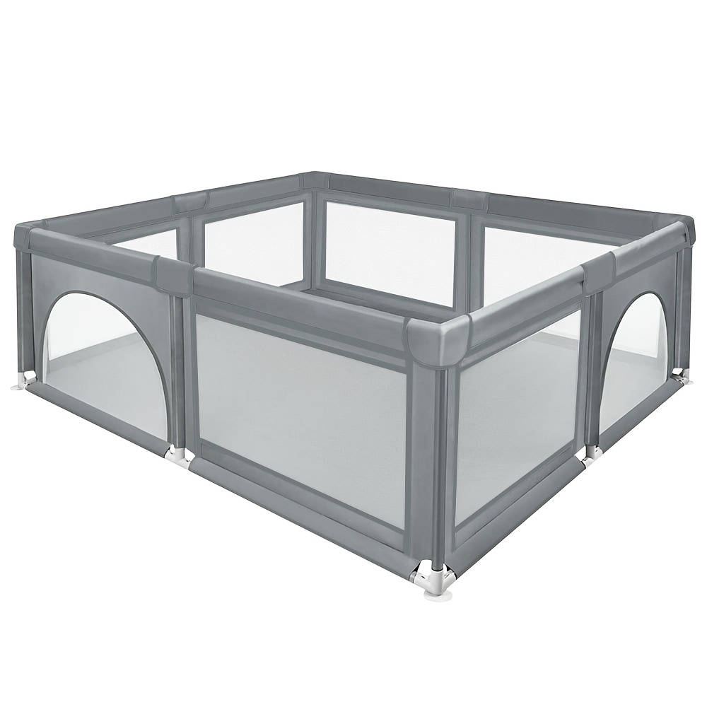 Portable Safety Fence For Small Pets, Suitable For Indoor And Outdoor Use, Measuring 120x120x66cm, In A Dark Gray Color