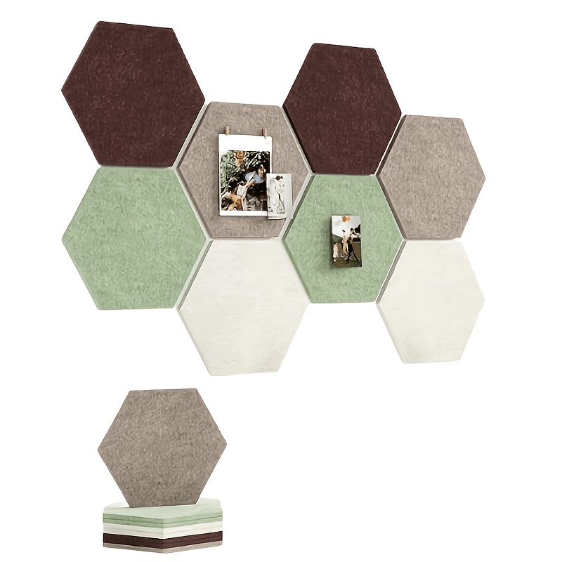 TEMU 8pcs/set Hexagonal Felt Board Tiles, Modern Self-adhesive Felt Bulletin Board, Home & Kitchen Supplies > Home Decor > Home Decorations >