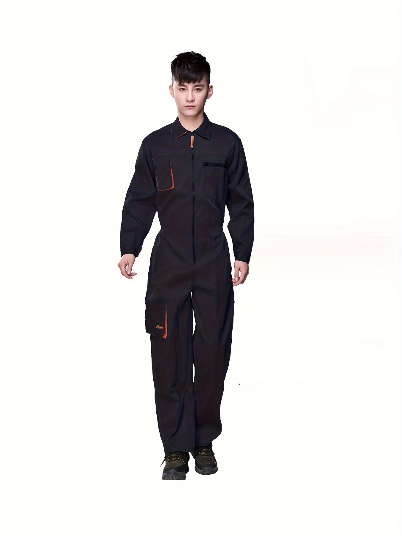  Men's Work Overalls Relaxed Fit Long Sleeve Coverall Button  Down Multi-Pocket Denim Cargo Workwear Jumpsuits(Black,Small): Clothing,  Shoes & Jewelry