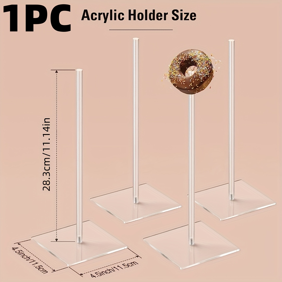 Image of 1pc Acrylic Donut Display Stand, Transparent Donut Stand Party Supplies, Suitable For Parties, Weddings, Birthdays, Classroom Donut Bagel Display Stand, Halloween And Christmas Use, Christmas Gift