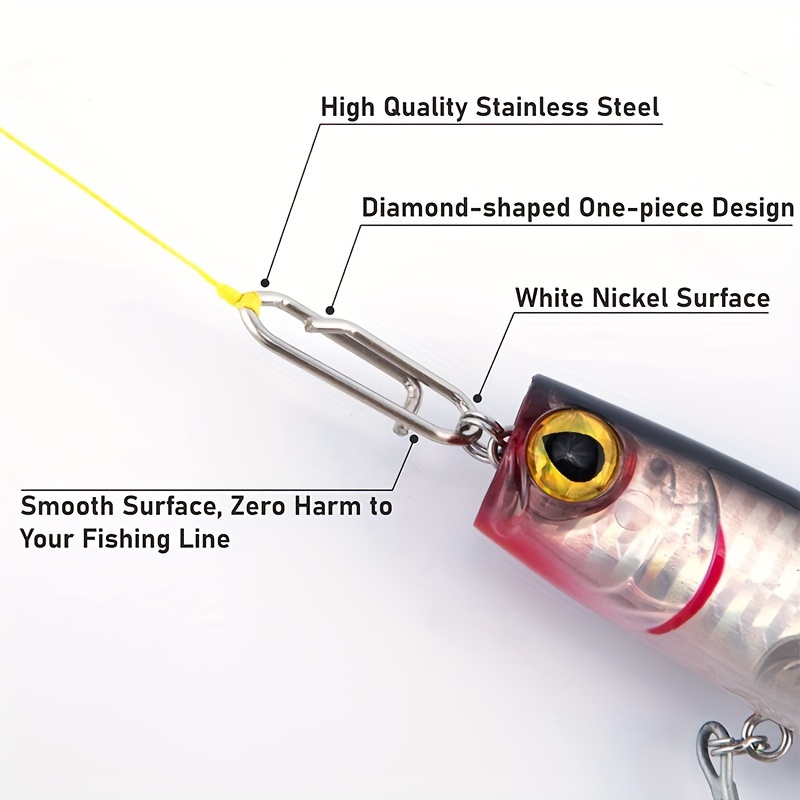 connected fish lure connectors Lure Quick Connect Fishing Swivels Stainless Steel Fishing Lure Clips Snap  Swivel Connectors For Sea Fishing, Durable Rust-Resistant