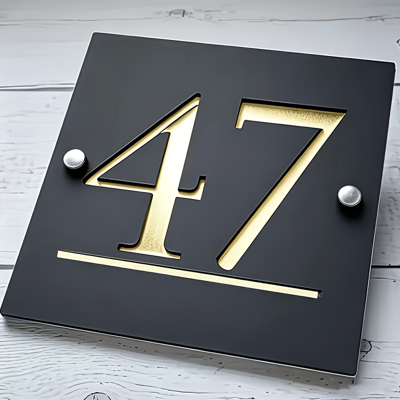 TEMU Customizable Modern Home Door Plate - Wall-mounted, Durable Acrylic Material, No Wiring Required. Suitable For , Apartments, Hotels, And . Home