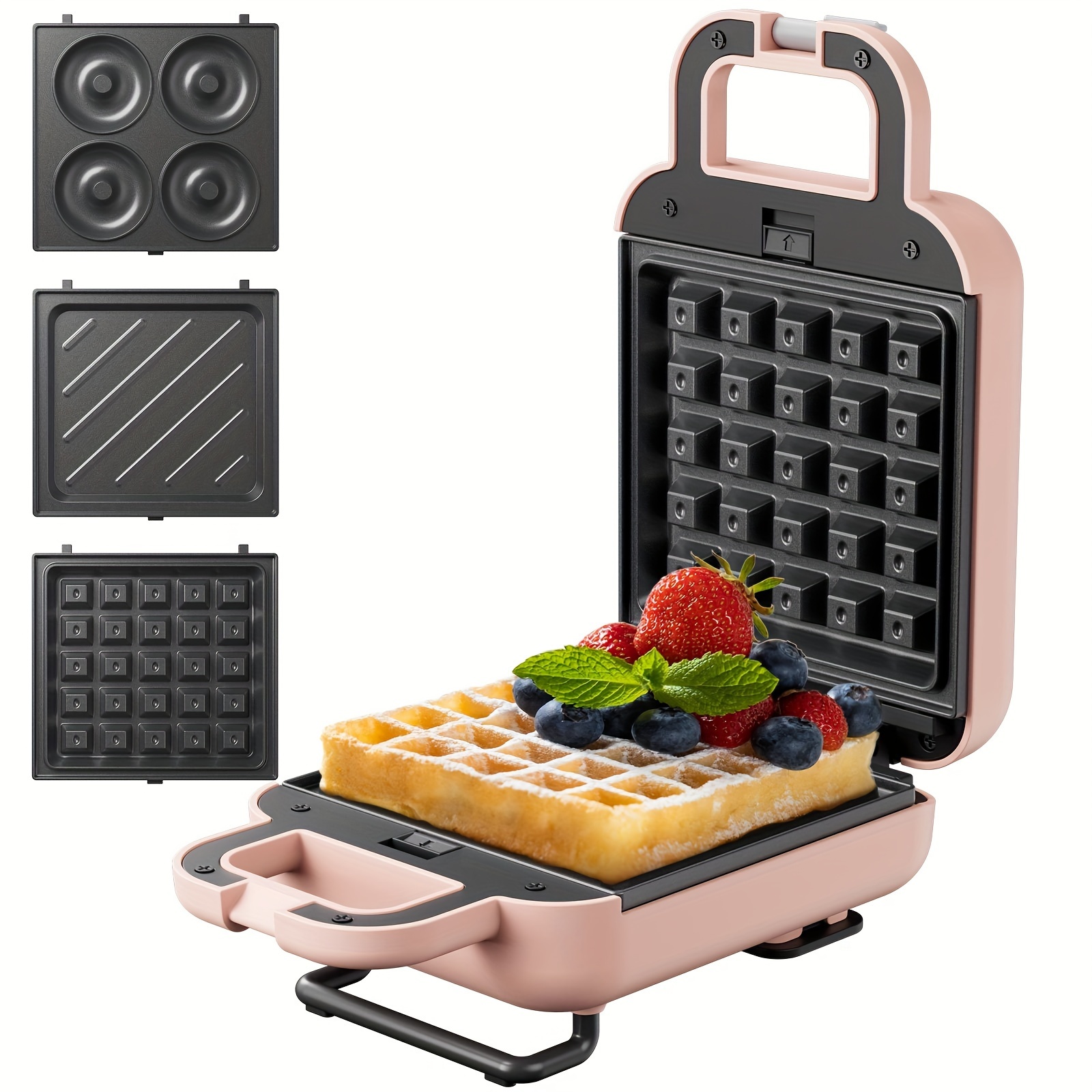 

Liven , 3-in-1 Waffle Maker With Removable Non-stick Plates, Compact Design, Easy To Clean, Perfect For Individuals, On The Go Breakfast, Lunch, Snack