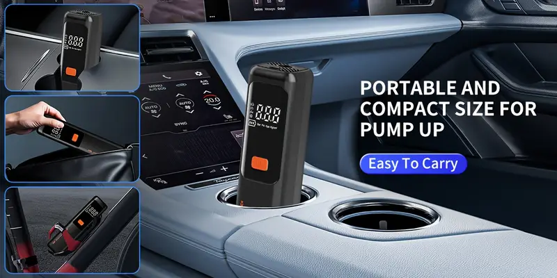 air pump for car tires tire inflator portable air compressor tire air pump for car suitable for bicycle tires motorcycle tires and   types of balls portable air compressor for tire inflator tire pressure gauge car accessories Product details 2