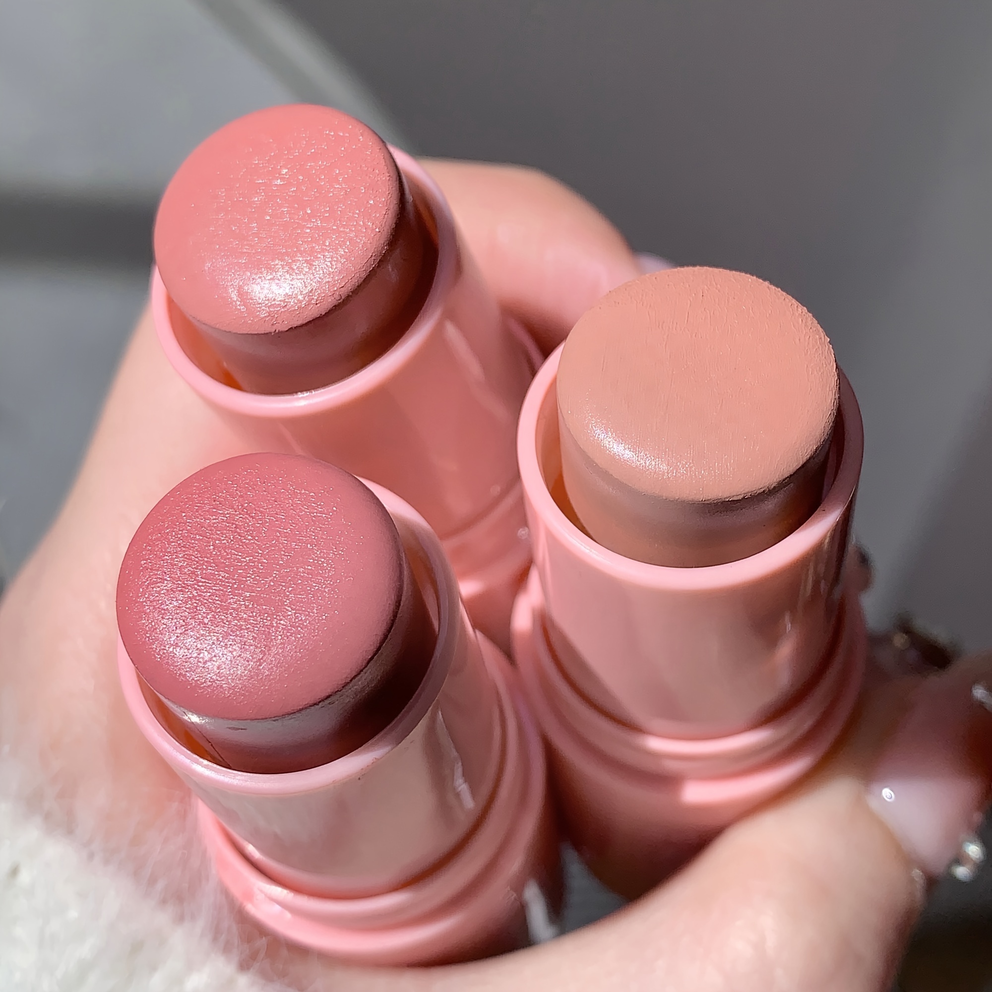 vitality boosting blush stick brightening nude makeup natural waterproof highlighter contouring 3 in 1 translucent   with soft creamy texture plumping   pigmented Product details 4