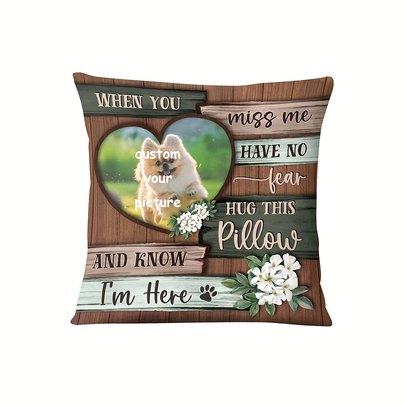 

1pc, Customized Dog Photo Pet Memorial Gifts Loss Of Dog Pillow Commemorative Dog Super soft short plush throw pillow loss 18x18 inch (no pillow core)