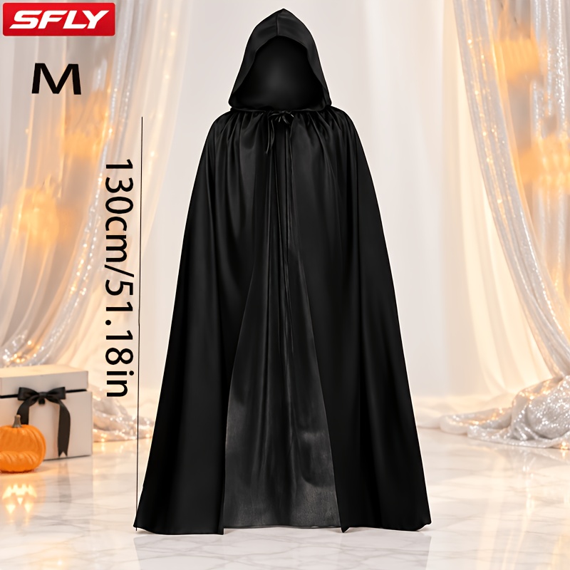 TEMU Adult Gothic & For Halloween Hooded Cape Cloak Costume - No Assembly/electricity Suitable For Haunted Houses, Cosplay, Parties, Machine Washable