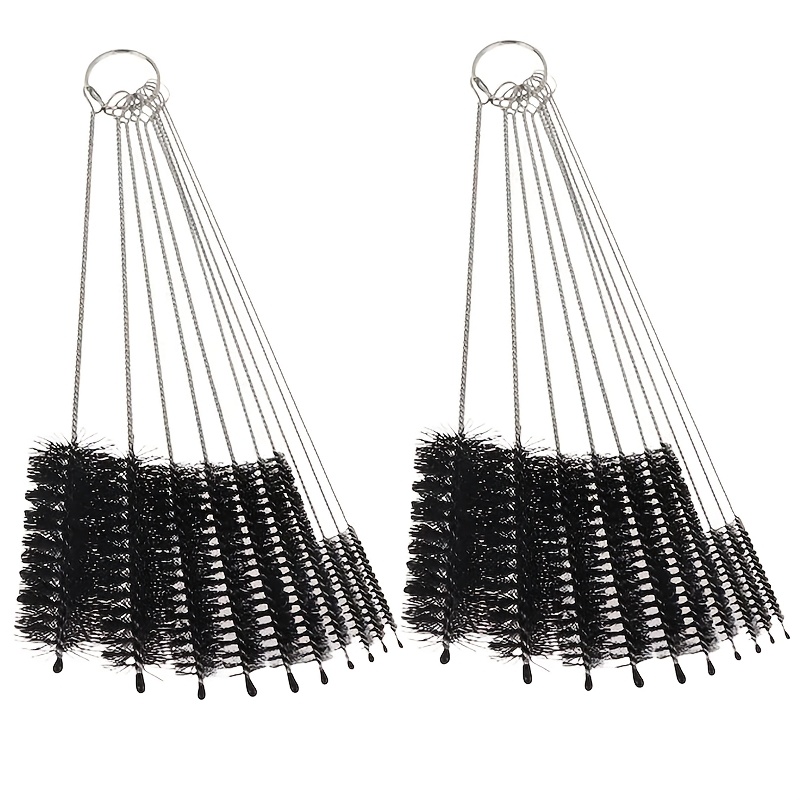 TEMU Set da 20 spazzole per pulizia in acciaio inossidabile multifunzionali con diametri e setole in nylon - Ideali per bottiglie, provette di vetro,