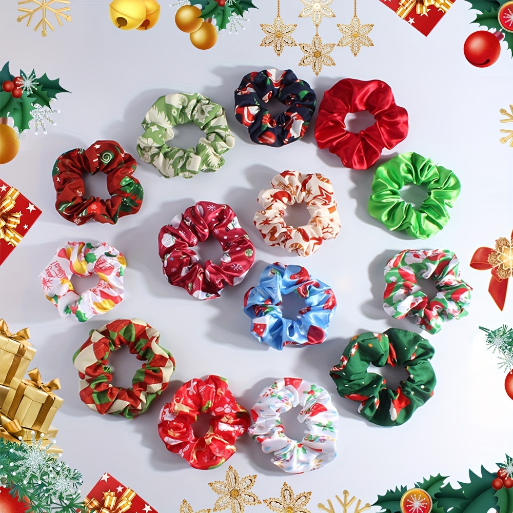 

[ ] 14pcs - Christmas Scrunchies Set - , Mixed , For Parties &