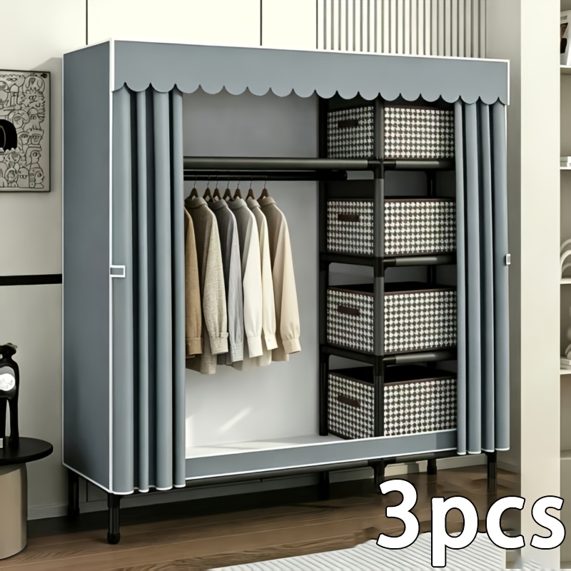 TEMU 3pcs Space- Closet Organizer Boxes, Suitable For Innerwear Storage, Socks, Belts, Neckties, And Clothing Classification, Large Capacity Storage
