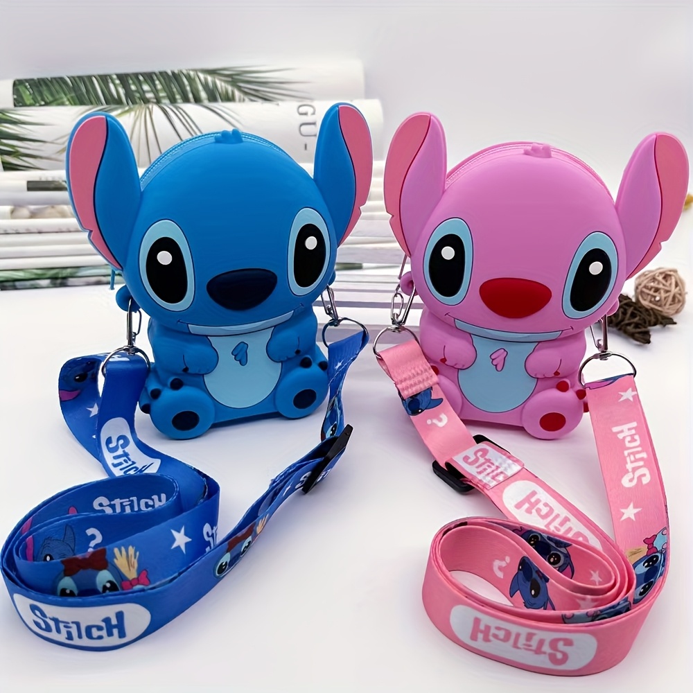 

Disney Stitch Cartoon Silicone Crossbody Bag, Zippered Portable Coin Purse, Princess Shoulder Bag With Adjustable Strap.