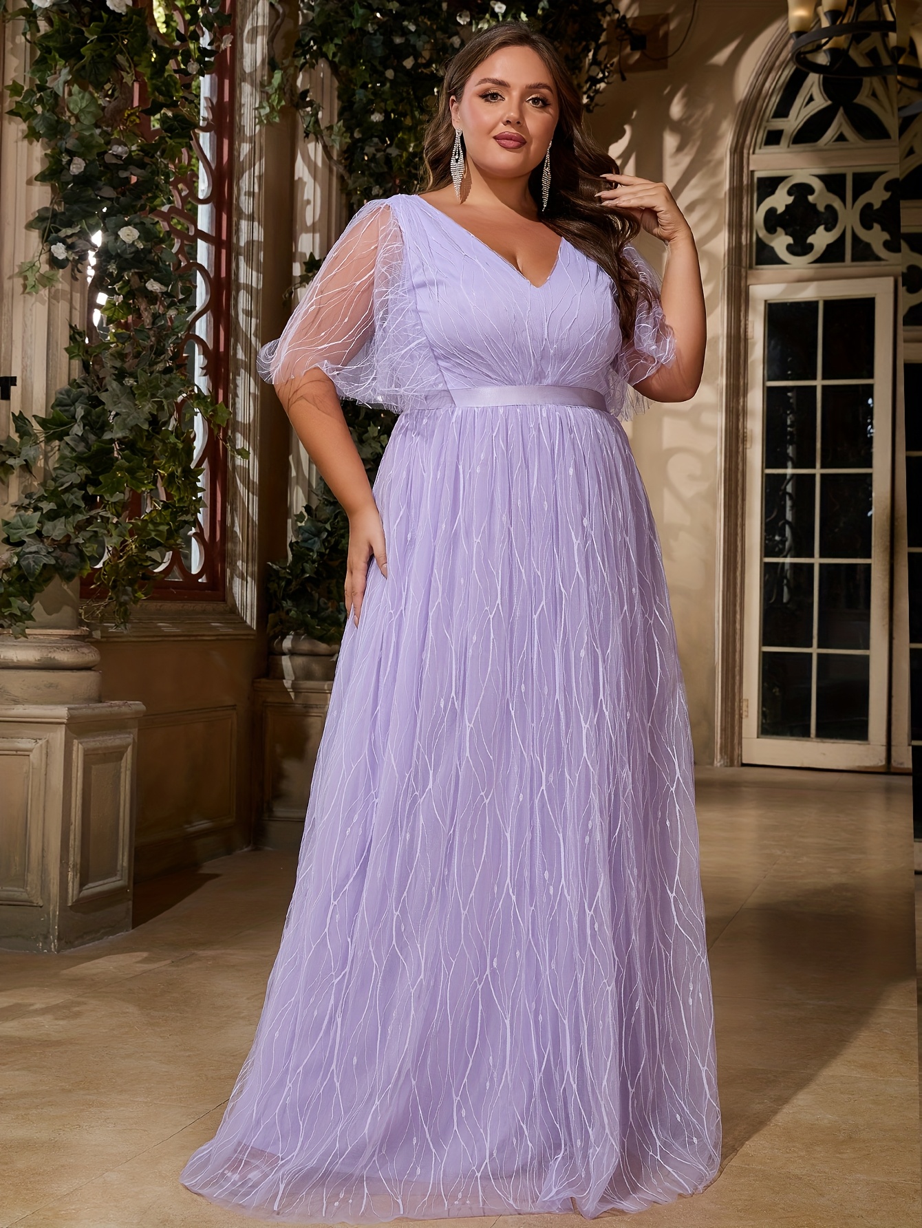 Prom Dress Plus Size Purple Dress For Wedding Plus Size Womens V