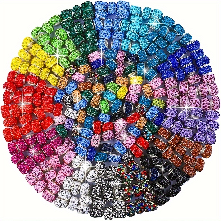 

100pcs Mixed Single Color Polymer Clay Crystal Rhinestone Charms Spacer Beads For Jewelry Making Diy Fashion Bracelet Necklace Handmade Beaded Craft Supplies