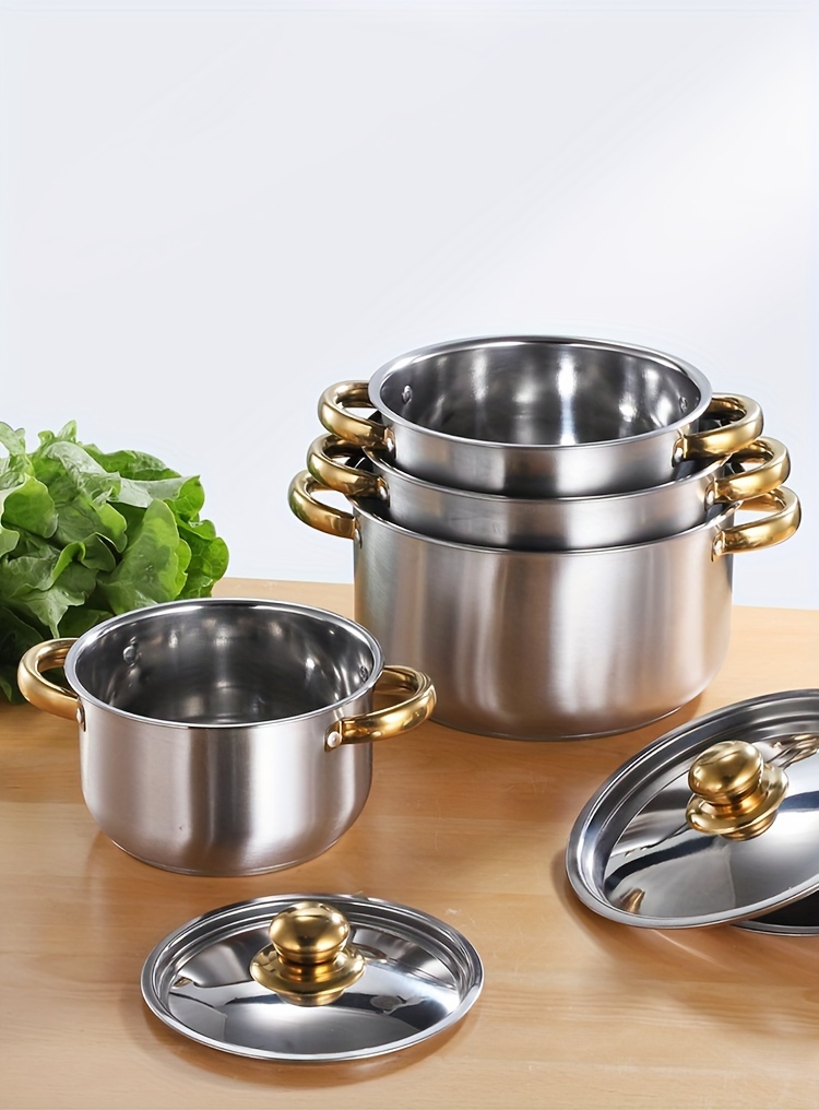 410 stainless steel thickened soup pot cookware set 4pcs composite bottom 18 20 22 24cm details 1