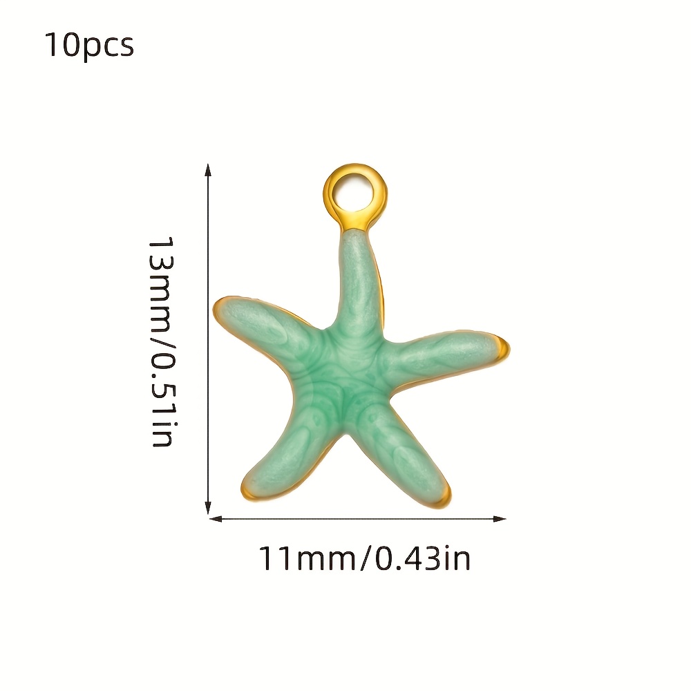 TEMU 10 Piezas de Colgantes de y de Aceite en Acero Inoxidable 304 - Suministros para Hacer Joyería DIY con Temática Marina, Dijes Duraderos con