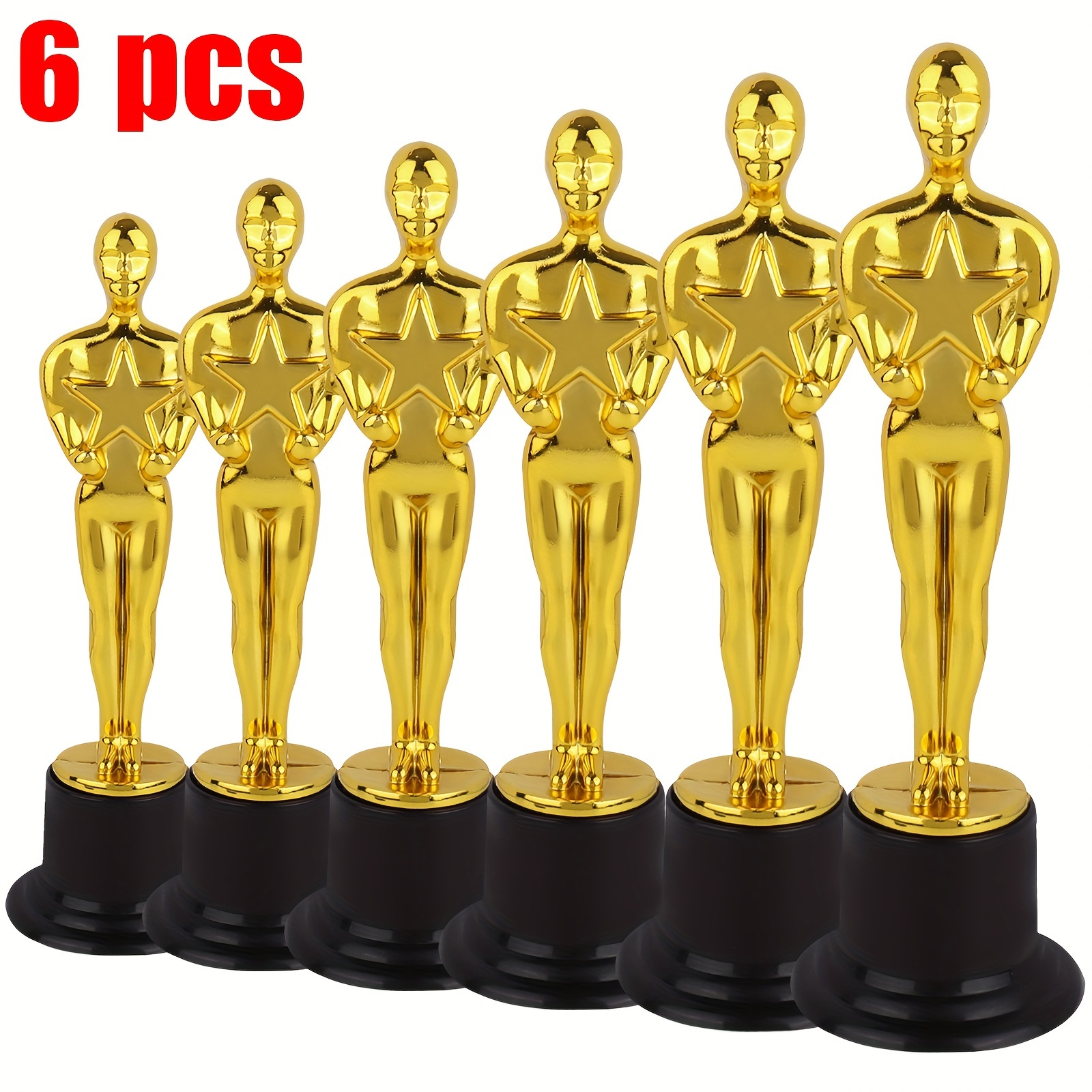 

6pcs, 6in Golden Award Trophies, Golden Statues Party Award Trophy, Party Decorations And Appreciation Gifts